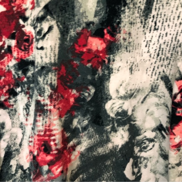 Onque Woman Tee Shirt 3/4 Sleeve Floral Bling Studded Fun Rhinestones - Picture 4 of 8